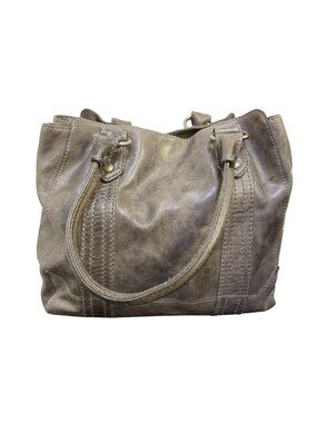 Frye Leather Handbag Gray Large Tote With Dual Handles